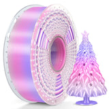 SUNLU Silk Rainbow PLA Filament, Multicolor Silk 3D Printer Filament 1.75mm +/- 0.02mm, Fast Color Change Each 8 Meters, 330 Meters, 1kg/2.2lbs, Silk Rainbow Filament(Lilac-Violet) SUNLU