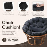 Disker Papasan Chair Cushion - 52 inch - Without Chair (Onyx Black) Disker