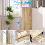 GreenForest Folding Desk No-Assembly,31.5 in Small Desk for Small Spaces Computer Desk for Home Office,Space Saving Foldable Table Study Writing Desk,Oak White GreenForest