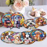 Zythron 8 PCS Dog Diamond Art Coasters Diamond Painting Coasters Kits with Holder Dog DIY Coaster for Beginners, Adults, Diamond Art Crafts Supplies 4x4 in Zythron