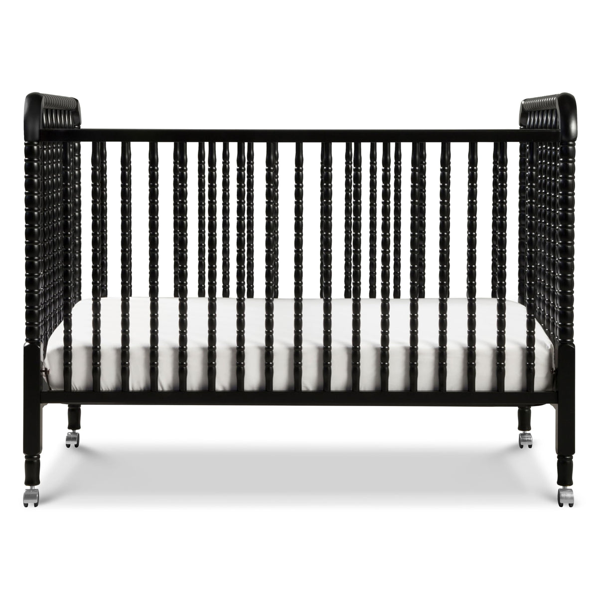 DaVinci Jenny Lind 3-in-1 Convertible Crib in Ebony, Removable Wheels, Greenguard Gold Certified DaVinci