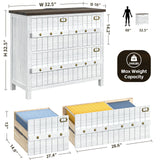 TVU Farmhouse 3 Drawer File Cabinet with Charging Station, Solid Lateral Filing Cabinet for Home Office, Office Organizer for Legal/Letter/A4/Folders File - Beside Desk Printer Stand TVU