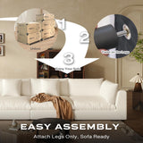 Fajiani Oversized Modular Sectional Sofa,Cloud Couch Deep Seat Sofa Cushion Covers Removable, Oversized Sectional Couches for Living Room (3 Seater+1 Ottoman-Cream White) Fajiani