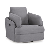 Signature Design by Ashley Modmax Contemporary Indoor Upholstered Press-Back Rocker Swivel Glider Recliner with Hidden Storages, Light Gray Signature Design by Ashley