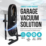 InterVac Design Corp InterVac Garage Vacuum Cleaner for Workshop, 1 Gallon Garage Vacuum Wall Mounted, Stretch Hose Shop Vacuum for RVs, Boats, Cabins and Utility Rooms, GarageVac (Black) InterVac Design Corp