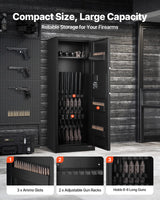 VEVOR 6-8 Gun Safe, Long Gun Cabinet for Rifles and Pistols, Quick Access Rifle Safe with 3 Ammo Slots and 2 Adjustable Racks, Large Digital Cabinet with Key and Password Lock VEVOR