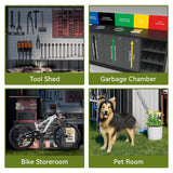 COMHOMA Shed Outdoor Storage Shed Metal,Lockable Doors Tool Sheds with Sloping Roof,Steel Garden Shed with Air Vent for Backyard,Patio,Lawn,Poolside (Grey, 8'*6') COMHOMA