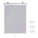 No Drilling Retractable Roller Window Shades W/3 Suction Cups, Black Blackout Blind Shade Temporary Cover Curtain for Home Bedroom Car (23.62" L×15.75" W, Laser Pattern) WoodArtSupply