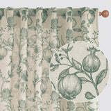 jinchan Linen Curtains Floral Curtain for Living Room 84 Inch Long Dark Green French Back Tab Light Filtering Toile Print Farmhouse Bedroom Curtains Window Drapes Set 2 Panels jinchan