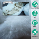 JAWGLOW Fluffy Full Length Mirror, Universal Ultra Soft Non-Slip Cover, Free Standing, 64"x21", Full Body Mirror, Warm Home Decor for Living Room, Bedroom, Cloakroom (White) JAWGLOW