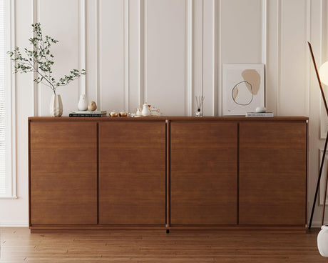 LKTART Mid Century Modern Sideboard Buffet Cabinet, Narrow Walnut Sideboard,Wood Storage Cabinet Credenza with 2 Doors for Living Room, Kitchen, Entryway, Hallway(9.25" D*39" L) LKTART