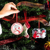 Jenaai 48 Pcs Sublimation Ornament Blanks MDF Personalized Sublimation Pendant Blank DIY Sublimation Blanks Christmas Hanging Ornament with Rope for Wedding Party Home Decor (3.15 Inch) Jenaai