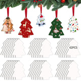 42Pcs Sublimation Christmas Ornaments Blanks MDF Bulk Double Sided Heat Transfer Sublimation Keychains Memorial Christmas Ornament Sublimation Blanks Products DIY Craft AiDiYGECO