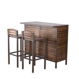 Christopher Knight Home Leni Indoor Acacia Bar Set with Rustic Metal Finish Accents, Dark Brown / Rustic Metal Christopher Knight Home