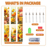 Fall Diamond Art Bookmarks Kit - 6 Pcs Sunflower Diamond Painting Bookmarks Kit for Adults Fall Flower Design, Gem Art Rhinestone Painting Book Marks Set Thanksgiving Gifts Sitsink