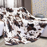 Cow Print Blanket Soft Fleece Flannel Cozy Cute Cow Blankets Warm Plush Lightweight Throw Blanket All-Season for Couch Sofa Bed Cow Blankets and Throws for Adults Kids Boys Teens Gifts 50"x60" HSEEC