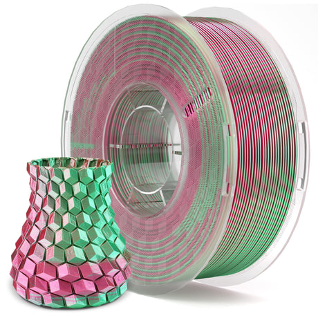 ELEGOO Silk PLA Filament 1.75mm Dual Color Green Red 1KG, 3D Printer Filament Dimensional Accuracy +/- 0.05mm, 1kg Spool(2.2lbs) 3D Printing Filament Fits for Most FDM 3D Printers ELEGOO