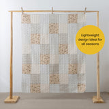 SLPR Cotton Quilted Throw Blanket, 50" x 60" Floral Farmhouse Patchwork Quilt, Shabby Chic Patchwork Throw Lap Quilt for Couch, Country Lane SLPR