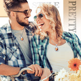 Junkin 24 Pcs Sublimation Rhinestone Trays Pendant Set, Including 6 Double Sided Blank Rhinestone Bezel Trays, 6 Pcs Thick Chains with 12 Sublimation Discs for Making (Multiple Style) Junkin