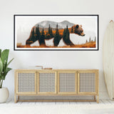 LOMSIOY 5D Large Diamond Art Kits for Adults, Bear Diamond Painting Kits for Beginner, Forests Diamond Art with Round Full Drill Rhinestone Crafts Gem Arts for Home Wall Decor 31.5 x 11.81 inch LOMSIOY