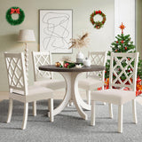 Smiry Waterproof Seat Covers for Dining Room Chairs Set of 4, Stretch Jacquard Removable Washable Chair Seat Slipcovers Protector, No Rear Covers, Beige Smiry