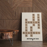 Personalized Family Scrabble Wooden Framed Canvas Wall Art, Customized Crossword Wall Art - Scrabble Letters for Wall Decor, Living Room Decor ENQU