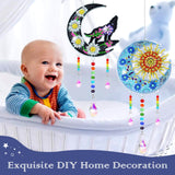 ZYNERY 2 PCS Diamond Painting Wind Chime, Suncatcher Kit Diamond Art for Adults Kids, Painting Kits Hanging Pendant for Home Garden Outdoor Decor (Moon Wolf, Moon Sun) ZYNERY