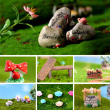 CHAKANLX Fairy Garden Accessories, Fairies Welcome Garden Kit, 48pcs Miniature Fairy Garden Ornament for Christmas Decoration Fairy Garden Potted Plant Desk Decor CHAKANLX