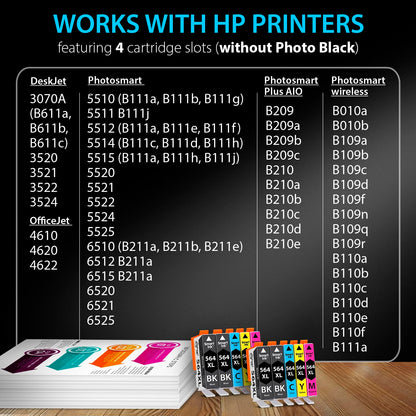 Smart Ink Compatible Ink Cartridge Replacement for HP 564 XL 564XL High Yield 10 Combo Pack (4 Black & 2 C/M/Y) for DeskJet 3520 3522 Photosmart 7520 6520 5520 7525 5514 7510 OfficeJet 4620 Printers