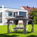 homegroove Gazebo Curtains Outdoor Waterproof 10 * 10ft, Privacy Curtains 4-Panels, Gazebo Replacement Curtain with Zipper for Garden, Patio, Yard (Only Curtains) Gray homegroove