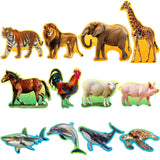 BenBen Puzzles for Toddlers 2-4,12 Animal Puzzles, 3 Levels Step-by-Step Color-Coded Jigsaw Puzzles, 48 Pieces Total, Educational Montessori Toys for Preschool Girls Boys BenBen