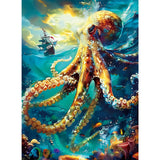300 Piece Puzzle for Adults, Jigsaw Puzzle, Ocean Sailboat Octopus Jigsaw Puzzles, Funny Family Game and Learn About The Beauty of The Ocean, Friends Family Activity Game Nights Gifts, 20.5x15 in VOLUVOLU