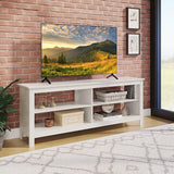 Panana TV Stand, 4 Cubby TV Stand for 60 inch TV, Farmhouse Television Stands Entertainment Center Media Stand with Storage TV Table Stand for Living Room (White 55 inches) Panana