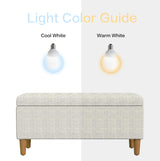 HomePop Malmo Decorative Storage Bench -Cream Chevron Woven HomePop