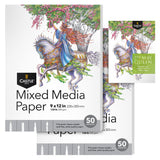 Castle Art Supplies Mixed Media Sketchpad 9 x 12in | 2-Pack | 50 Sheets Each (200 gsm/120lb) Artist Fine Grain, Heavyweight Paper | Creative Freedom Across Media and Techniques (9 x 12, 2-Pack) Castle Art Supplies