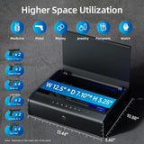 PINEWORLD Biometric Gun Safe For Handgun, Pistol Safe With Fingerprint Backlit Keypad, Quick Access Handgun Safe for Firearm, Gun Lock Box With Interior Light Cable For Nightstand Car Large Size PINEWORLD