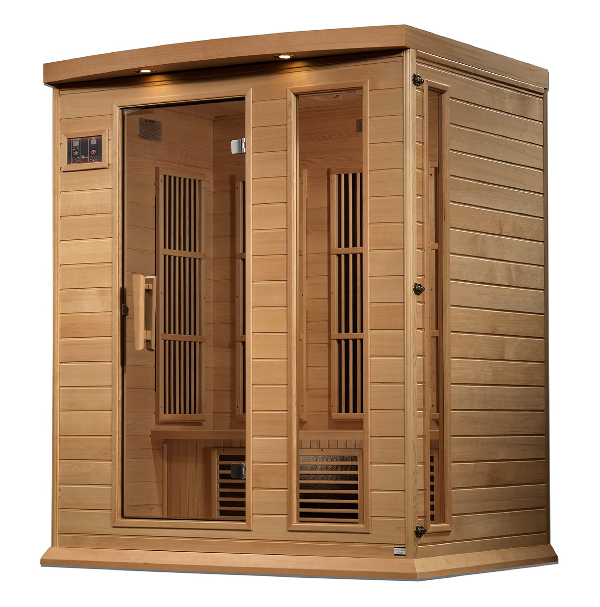 DYNAMIC SAUNAS Maxxus MX-K306-01 Elite 3-Person Near Zero EMF (Under 2 MG) FAR Infrared Sauna, (Canadian Hemlock) Curb Side Delivery DYNAMIC SAUNAS