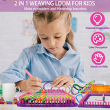 Weaving Loom for Kids and Adults, Arts and Crafts Potholder Loom Kit with 288 Colorful Loops, 2-in-1 Weaving Loom Kit for Girls Ages 5 6 7 8-12 13, DIY Weaving Kit Birthday Gifts for Beginners Bukicho