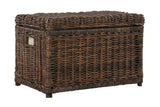happimess HPM9002A Elijah 30" Wicker Storage Trunk, Collapsible for flat storage, Rattan-Sarang Buaya, Coastal for Office, Dorm Room-LivingRoom, Bedroom, Dining Room, Brown happimess