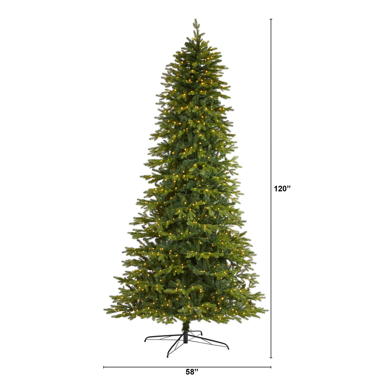 Nearly Natural 10ft. Belgium Fir Natural Look Artificial Christmas Tree with 1050 Clear LED Lights Nearly Natural