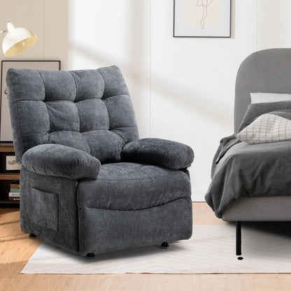 COMHOMA Power Lift Recliner, Oversized Recliner Chair for Big Tall Men and Elderly, Lift Chair Recliners with Side Pockets, Fabric Reclining Sofa Chair for Living Room, Bedroom (Grey)