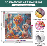 Zythron Chicken Diamond Art Kits for Adults,Chicken and Dog Diamond Painting, 5D Full Drill Diamond Art Gem Art Kit for Adults Wall Home Decor Arts Craft 14x14 inch Zythron