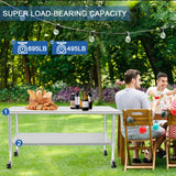 HARDURA Stainless Steel Table with Wheels 30 x 72 Inches Casters NSF Heavy Duty Commercial Prep Table with Undershelf and Galvanized Legs for Food Prep HARDURA Restaurant Equipment