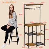 Honkazita Kitchen Bakers Rack 23.6 Inch Length With 6 Tiers Zoned Storage Design Coffee Bar Station Microwave Stand Kitchen Rack Honkazita