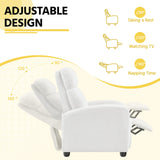 Yaheetech Boucle Recliner Chair Single Sofa Home Theater Seating Adjustable Modern Single Reclining Chair for Living Room Bedroom Home Theater White Yaheetech
