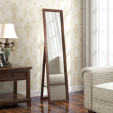 Tangkula Full Length Mirror with Stand, 61" x 14.5" Solid Wood Frame Floor Mirror, Free Standing Full Body Mirror for Living Room, Bedroom, Dressing Room, Cloakroom, Entryway, Brown (61" x 14.5") Tangkula