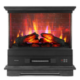 TURBRO Firelake 27-Inch Electric Fireplace Heater - Freestanding Fireplace with Mantel, No Assembly Required - 7 Adjustable Flame Effects, Overheating Protection, CSA Certified - 1400W, Black Walnut TURBRO
