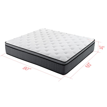 LegacyAmerhome Queen Mattress, 14in Hybrid Queen Size Mattresses in a Box with Cool Gel Memory Foam, Pocket Springs for Motion Isolation, Medium Firm Matress, CertiPUR-US, 100-Night Trial, 60"x80"x14"