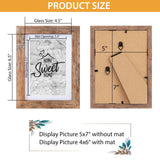 Califortree 5x7 Picture Frame - Can Display Photo 4x6 with Mat, Wood Frame with Shatterproof Plexiglass, Horizontal and Vertical Display for Wall and Tabletop, Rustic Brown Califortree