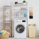 SUPER DEAL 3 Tiers Over The Toilet Bathroom Storage Shelf, Freestanding Wooden Bathroom Organizer Rack with Shelves for Laundry Restroom, White SUPER DEAL